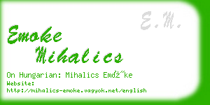 emoke mihalics business card